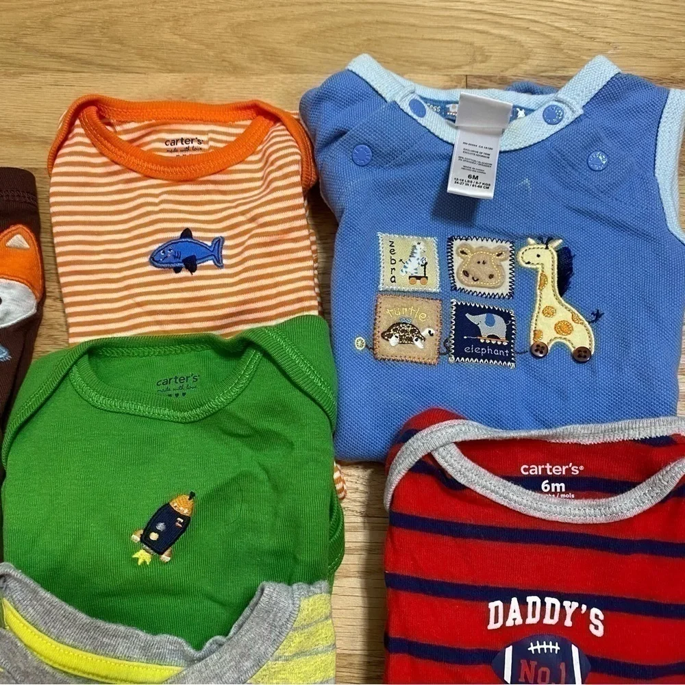 Boys 6 Month Shirt Onesie Bundle Carter’s Daddy’s Draft Pick Vitamins Baby